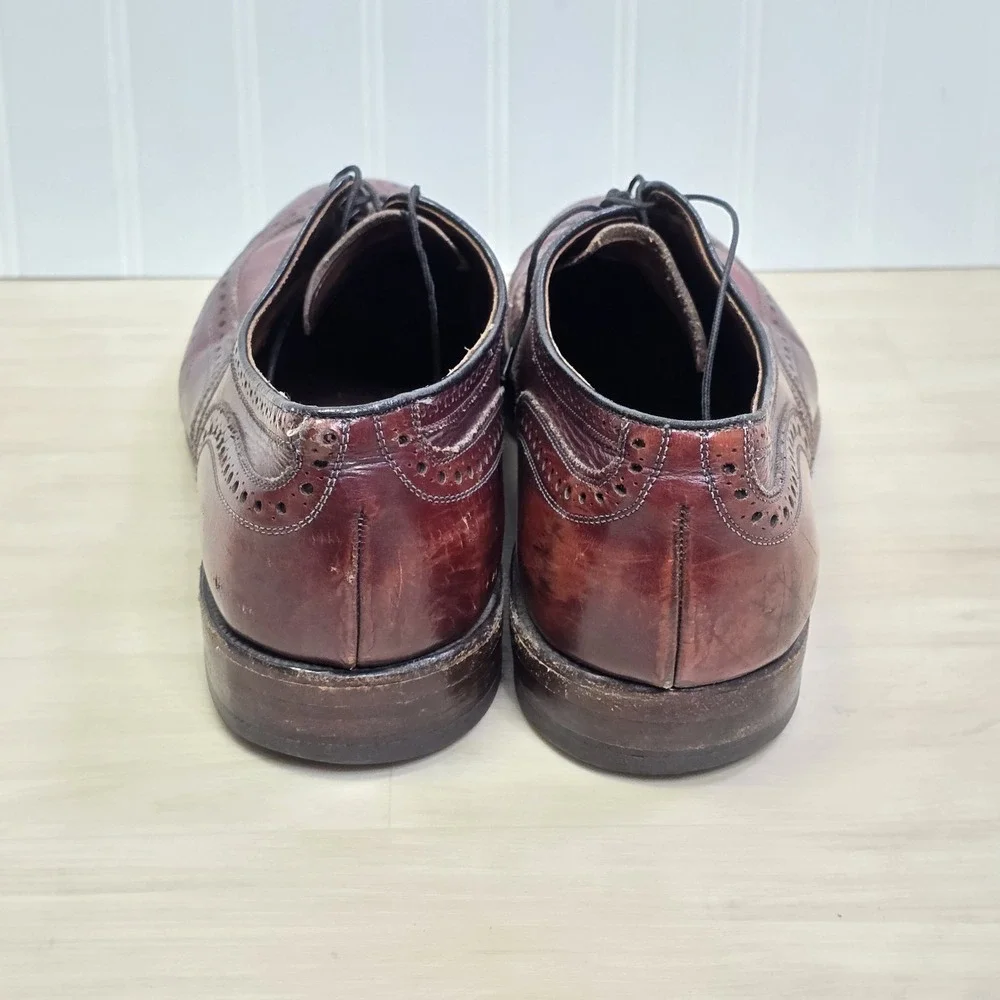 Allen Edmonds McAllister Wingtip Oxford Men Size 12 D Burgundy Brogue Shoes READ